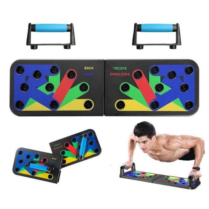 Planche de pompes - GENERIC - 12 en 1 - Noir - 63x18 cm - Haut du corps