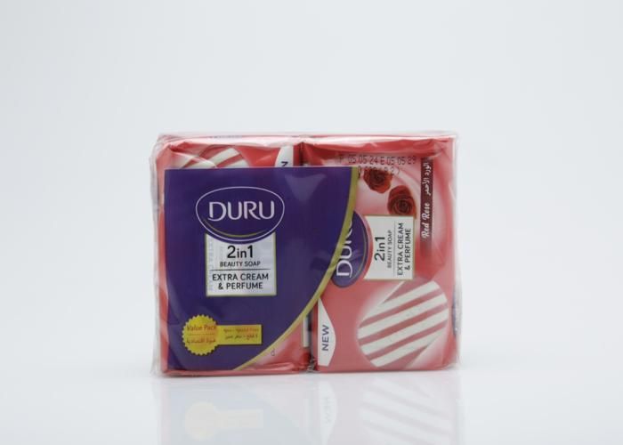 Savon - DURU - 2 in 1 Creamy - 100g - Rose Rouge - Pack de 4