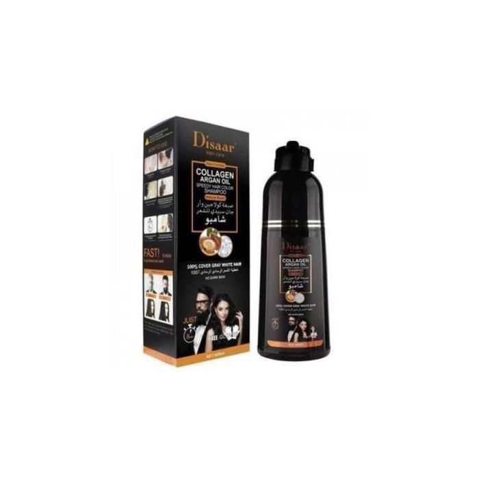 Disaar Shampoing teinture NOIR capillaire au collagène et à l'huile d'argan