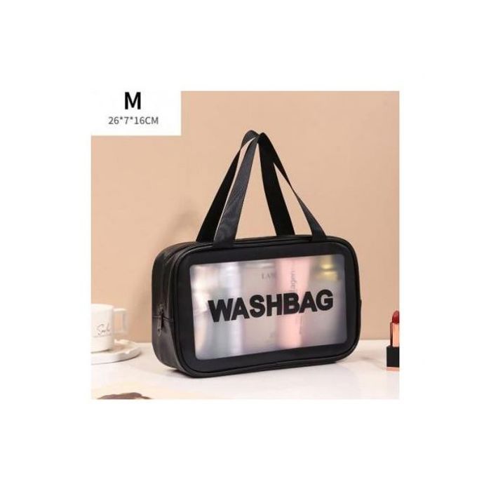 Sac de rangement de maquillage cosmétique, sac de rangement de voyage - Noir