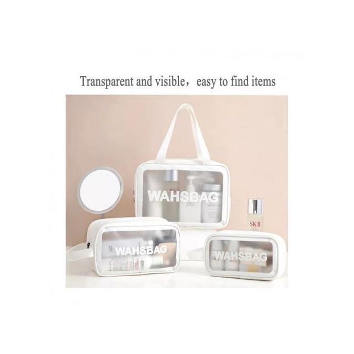 Sac de rangement de toilette pour voyage pour femmes Imperméable - Blanc