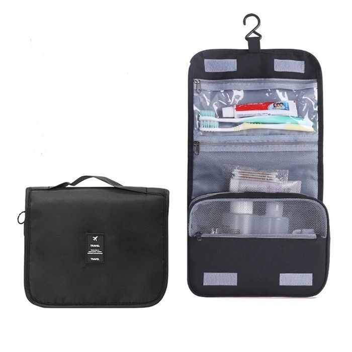 Sac de maquillage de voyage pour femmes - Noir