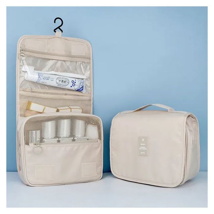 Sac de maquillage de voyage pour femmes - Beige