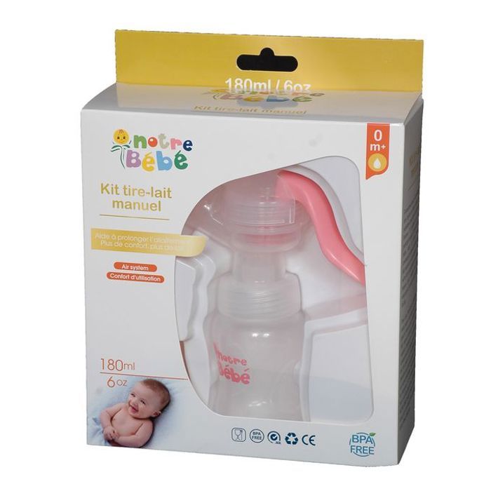 Tire-lait manuel bébé + biberon 180 ML