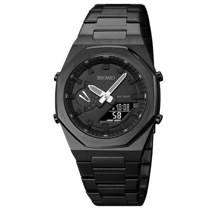 Montre homme 1816- Quartz Business chic- Double montre -Heure universelle - Noir