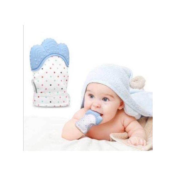 Gant de dentition en silicone BLEU