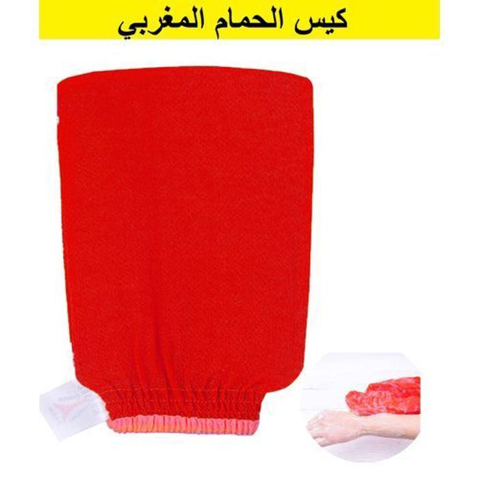 Gant de gommage - GENERIC - Kisse - Rouge - Pour Hammam Marocain - Haute qualité