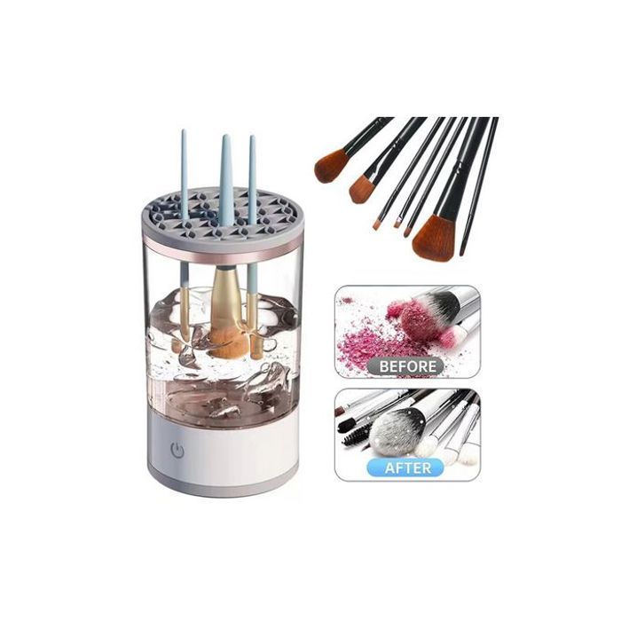 Nettoyeur de pinceaux de maquillage électrique automatique, nettoyeur de pinceaux, outil de lavage de pinceaux, séchage rapide.