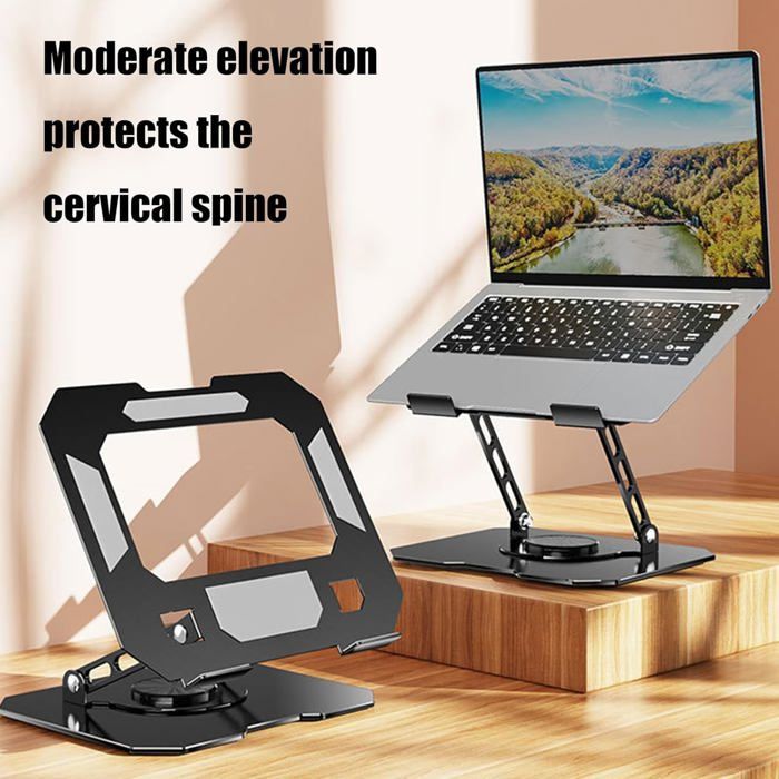 Support réglable rotatif à 360 degrés pour ordinateur portable en acier carbone pour ordinateur portable et tablette