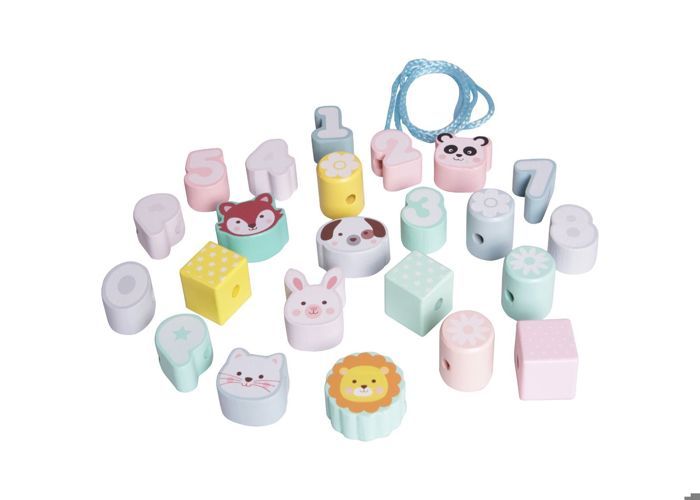 Perles d'animaux numériques - Lot en bois - 24 mois et plus - Mixte - Apprentissage ludique