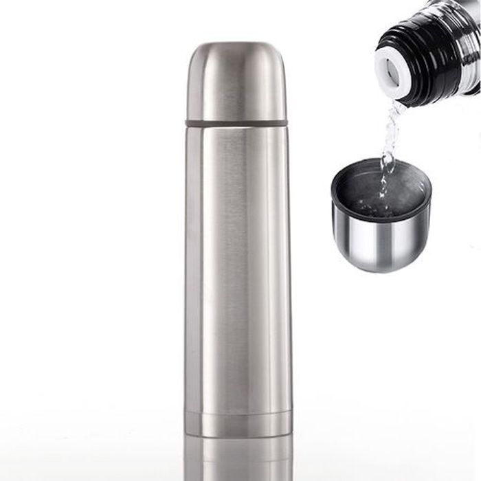 Thermos Bouteille isotherme - KENZ/ LUXUS - 500ml - Acier inoxydable - Chaud/Froid - Bouchon tasse