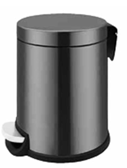 Seau à pédale - Marjane Mall - Titane Black - 5L - Inox AISI 304 - Accessoire salle de bain