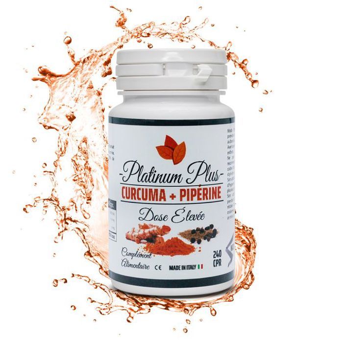 Platinum plus-240 Comprimés :Curcuma, Curcumine et Pipérine