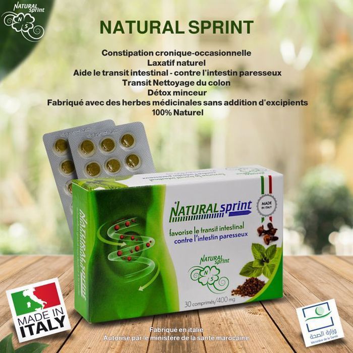 NATUTRAL SPRINT - Constipation adultes – 30 Comprimés: Laxatif naturel