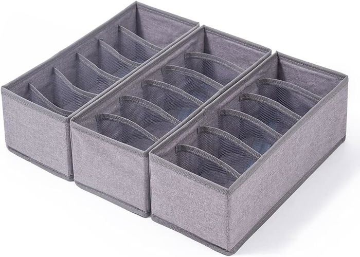 Organiseur de tiroir - Lot de 3 - Pliable - Lavable - 6 compartiments