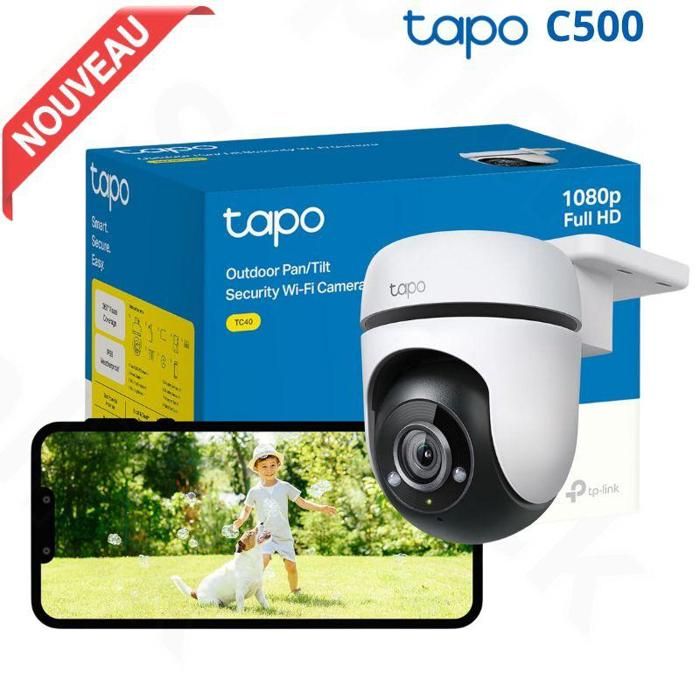 Caméra de surveillance WiFi 360° Audio Panoramique Extérie (TAPO C500