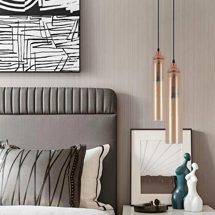 Suspension - SLIM - Chrome - Verre - LED E14 - 4W