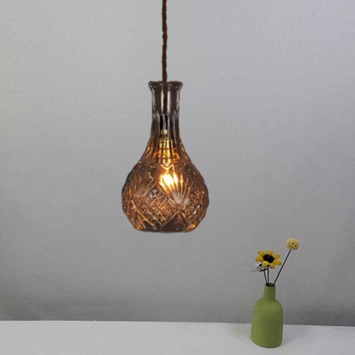 Suspension - CARAFE - 4 - Verre - D13*H22cm - E27 4W