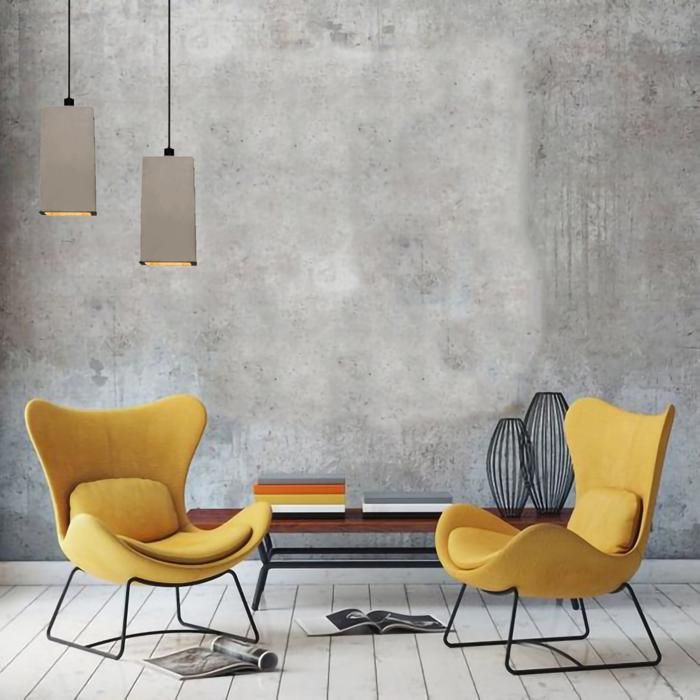 Suspension - ROCK - BRUT - Design moderne - Matière béton - Couleur gris