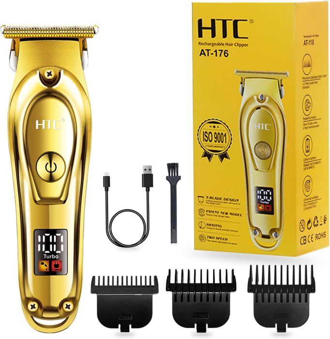 Tondeuse à cheveux professionnelle, HTC 7-en-1Tondeuse à barbe homme pour poils du visage, de la tête et du corps