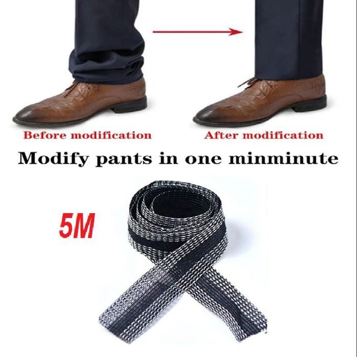 Autocollant de pantalon à repasser, raccourcir la longueur du pantalon, 5m