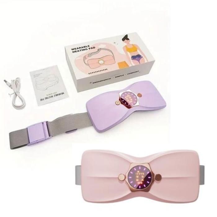 Ceinture chauffantes menstruelle sans fil avec 4 niveaux de chaleur et demassage(Couleur aléatoire)