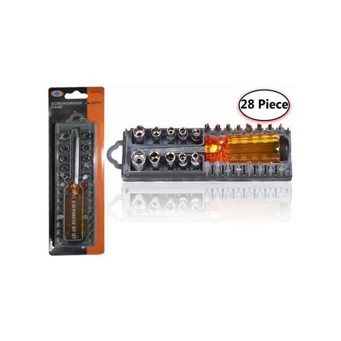 Kit de tournevis multifonction - Non spécifié - 28 pièces - Acier trempé - Ergonomique - Orange