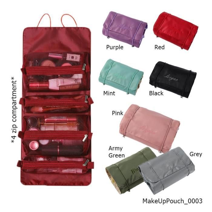 Sac de maquillage portable 4 en 1 avec poignées amovibles pour femme (Couleur aléatoire)