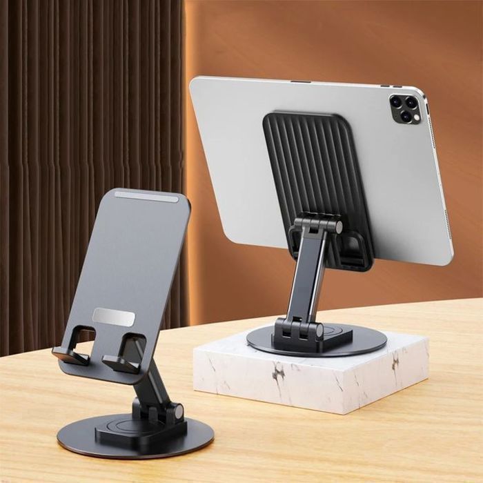 Support de téléphone de bureau - GENERIC - Rotatif 360° - Aluminium - Pliable - Réglable
