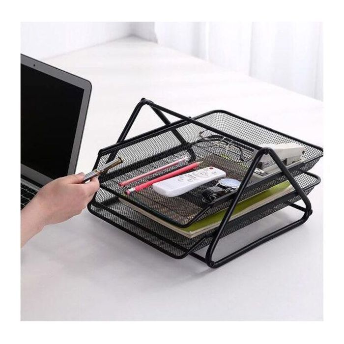 Porte-documents métallique à deux niveaux