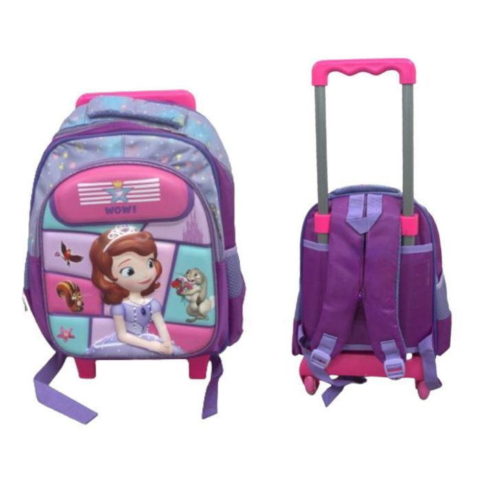 Sac scolaire à roulettes design princesse sofia pour filles