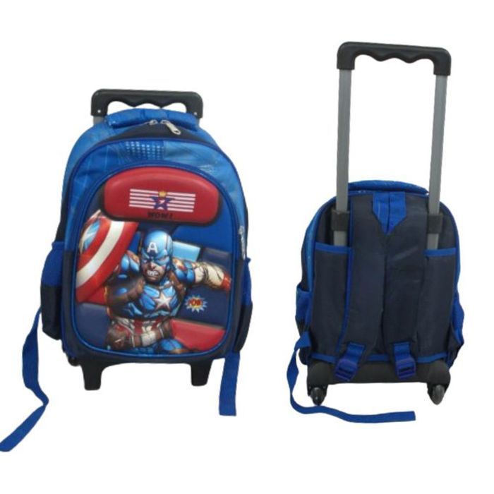 Sac à dos capitaine amérique à roulettes pour enfants