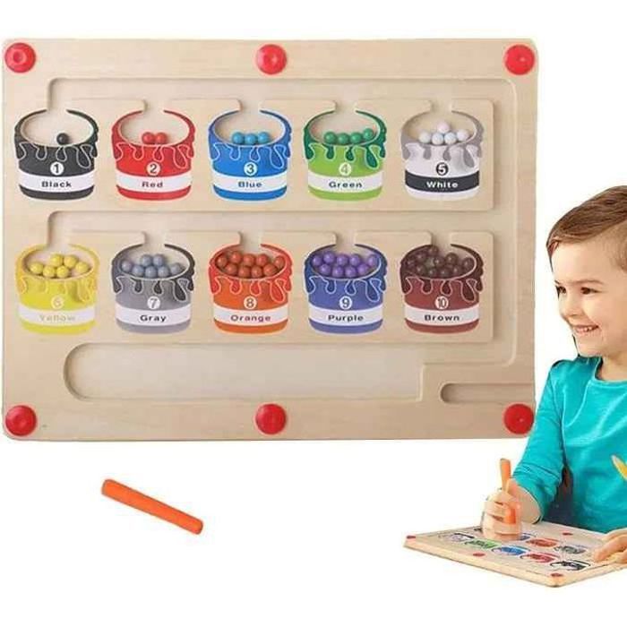 Labyrinthe magnétique en bois pour enfants