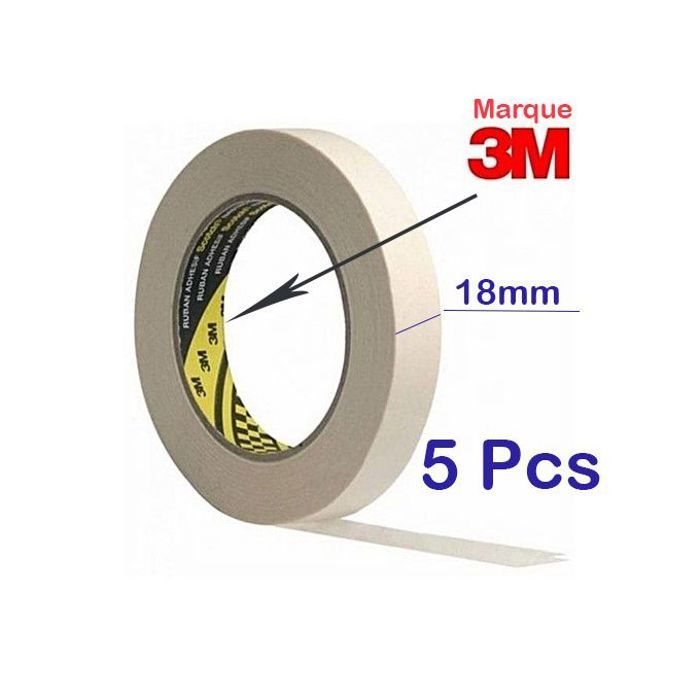 3m 5pcs papier collant papier adhésif 18mm masquage protection peinture ,tout surface. 18mm