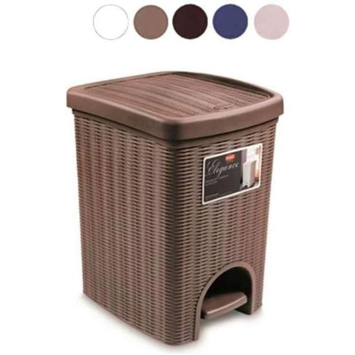 Corbeille à pédales en plastique poubelle cuisine salle de bains salon (Couleur aléatoire)