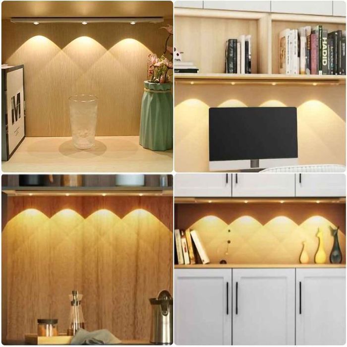 2pcs lumière d'armoire à capteur de mouvement éclairage pratique