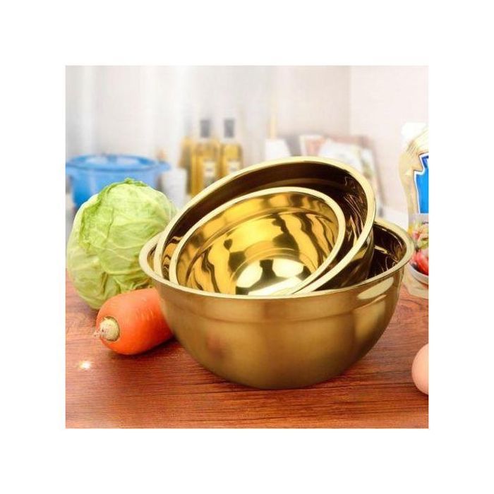 Ensemble de 3 bols à salade polyvalence en acier inoxydable pour salades, batteur d'œufs