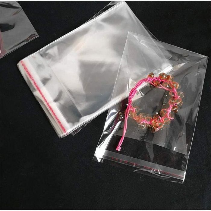 Lot de 100 pochettes transparentes en plastique pour conditionnement,25x12cm