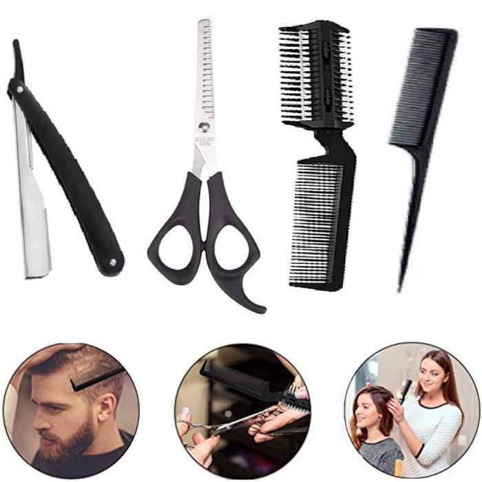 Kit coiffage cheveux et barbe 4 pièces
