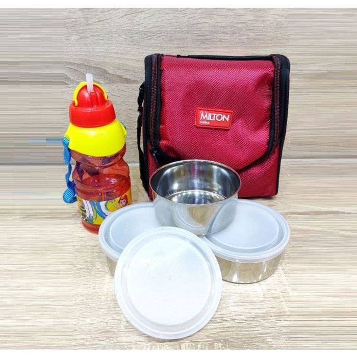 Milton set de sac à lunch avec 3 boîte à lunch en acier inoxydable et une bouteille