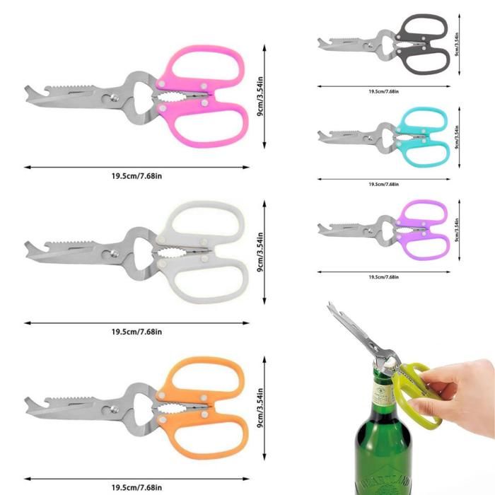 Deux ciseaux de bonne qualité et polyvalents - ouvre toutes les boîtes fermées(Couleur aléatoire)