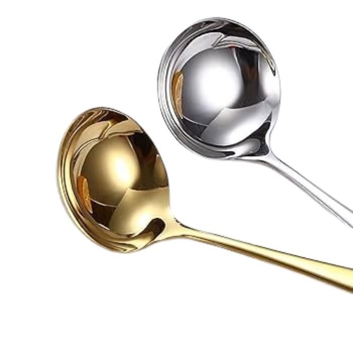 Louche à soupe ergonomique en acier inoxydable (Couleur aléatoire)