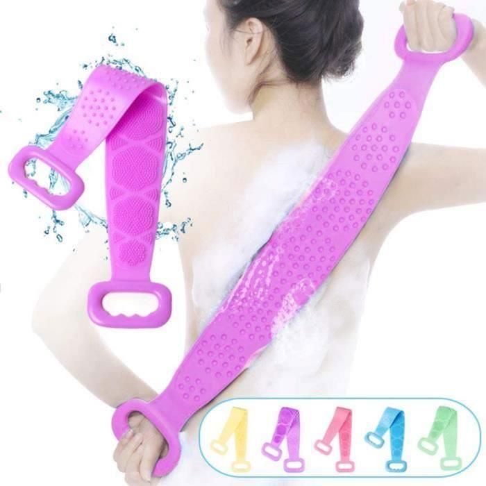 7kkaka brosse de bain en silicone pour le corps, parfaite pour le dos (Couleur aléatoire)