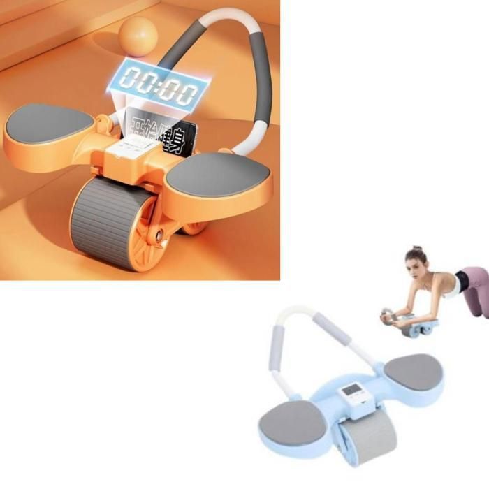 Roue d’exercice pour abdominale portable avec support de  (Couleur aléatoire)