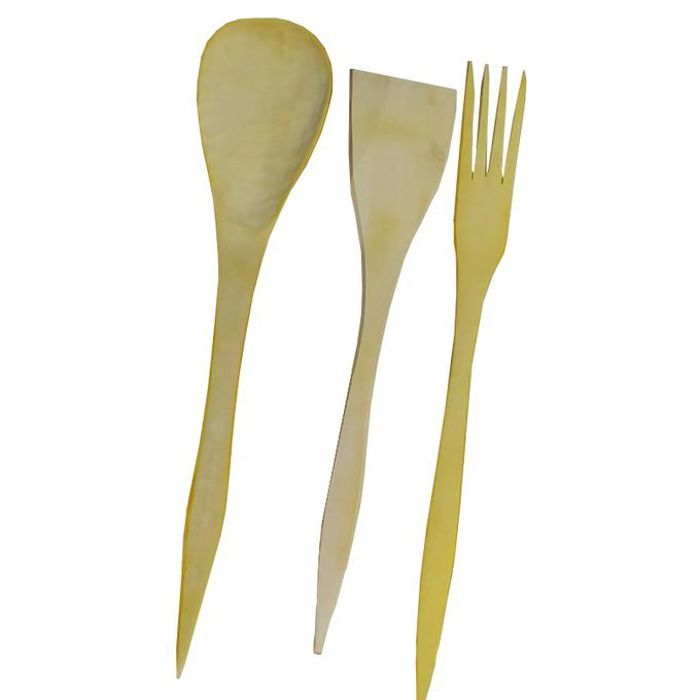 Set 3 cuillères spatule de cuisson de repas à la maison en bois , en bois bambou