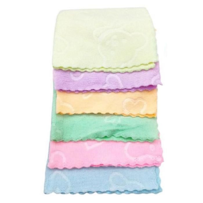 Serviettes multifonctions douces et absorbantes 30x30cm (pack de 6) (Couleur aléatoire)