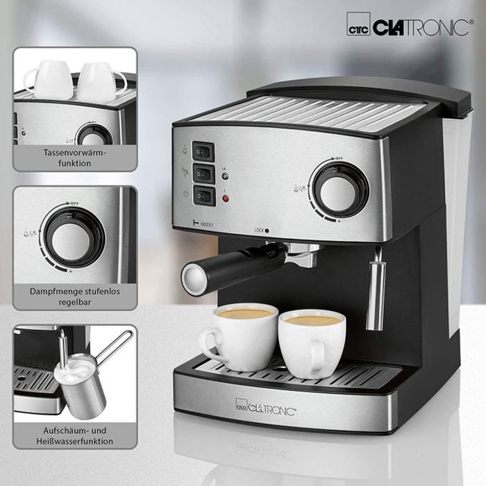 Machine à expresso et cappuccino clatronic 850 w