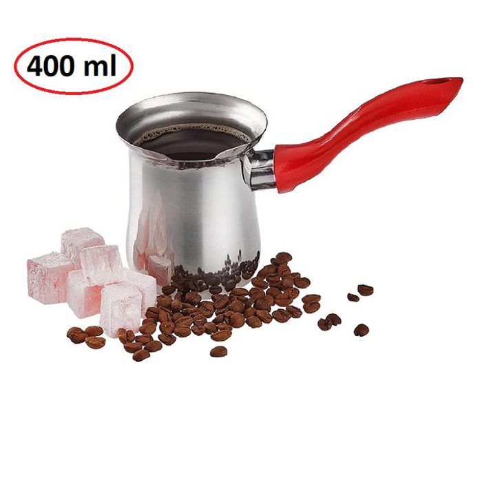 Pot de café en inox - pichet à boissons chaudes, lait et chocolat, 400 ml