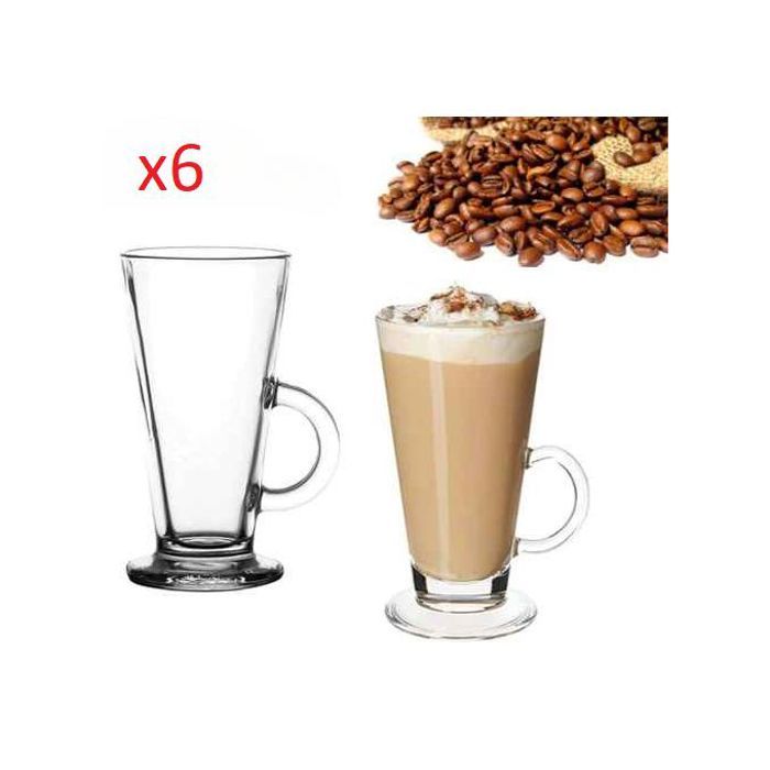 Tasses en verre à couche unique (lot de 6)