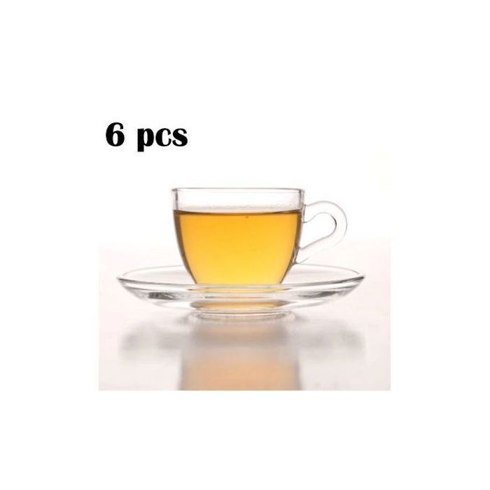 6pcs gobelets en verre transparent, tasses résistants hautes températures,tasse à thé